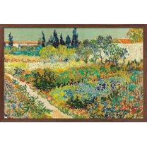 Garden at Arles by Vincent van Gogh Wall Poster, 14.725" x 22.375" Framed