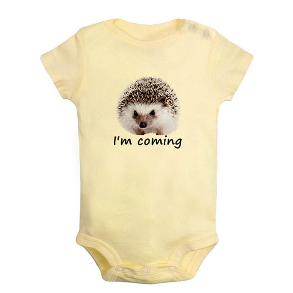 I'm Coming Funny Rompers For Babies, Animal Hedgehog Pattern Jumpsuits, Newborn Baby Unisex Bodysuits, Infant Jumpsuits, Toddler 0-24 Months Kids One-Piece Oufits