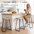 thumbnail image 4 of FIRAVOE Counter Height Bar Stools (Saddle Seat Backless) Barstools Set of 4, 26" Rustic Wooden Counter Stools Kitchen Stools, 4 of 10