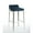 Blue, variant on Fabric Upholstered Metal Bar Stool, Yellow and Silver