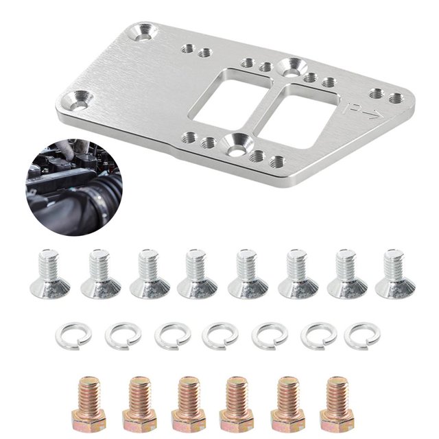 Placa Adaptadora De Montaje De Motor, Placa De Conversión De Montaje De Motor Fácil De Instalar, Kit De Intercambio De Plata Compatible Para Automóviles, Vehículos Y Automóviles Serendint VI005290-00