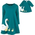 thumbnail image 2 of Leveret Girl and Doll Cotton Dress Swan 2 Year, 2 of 3