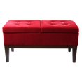 thumbnail image 2 of Banc de Rangement de 19 Po de Hauteur avec Coussin Élévateur Double Touffeté Rouge, 2 of 4