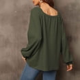 thumbnail image 4 of Njoeus T Shirts for Women, Women's Plain Long Sleeve Shirt Fashion Comfy Tunic Tops Loose Casual Tee Shirts Dressy Blouse S-XXL, 4 of 4