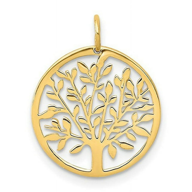 14 Carats Or Jaune Pendentif Arbre de Vie (Sans Chaîne)