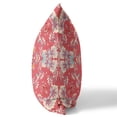 thumbnail image 2 of 20" X 20" Red Broadcloth Floral Throw Pillow, 2 of 5