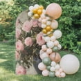 Arch Backdrop 6.6 Ft, Pink Spring Floral Spandex Stretch Fitted Arch ...
