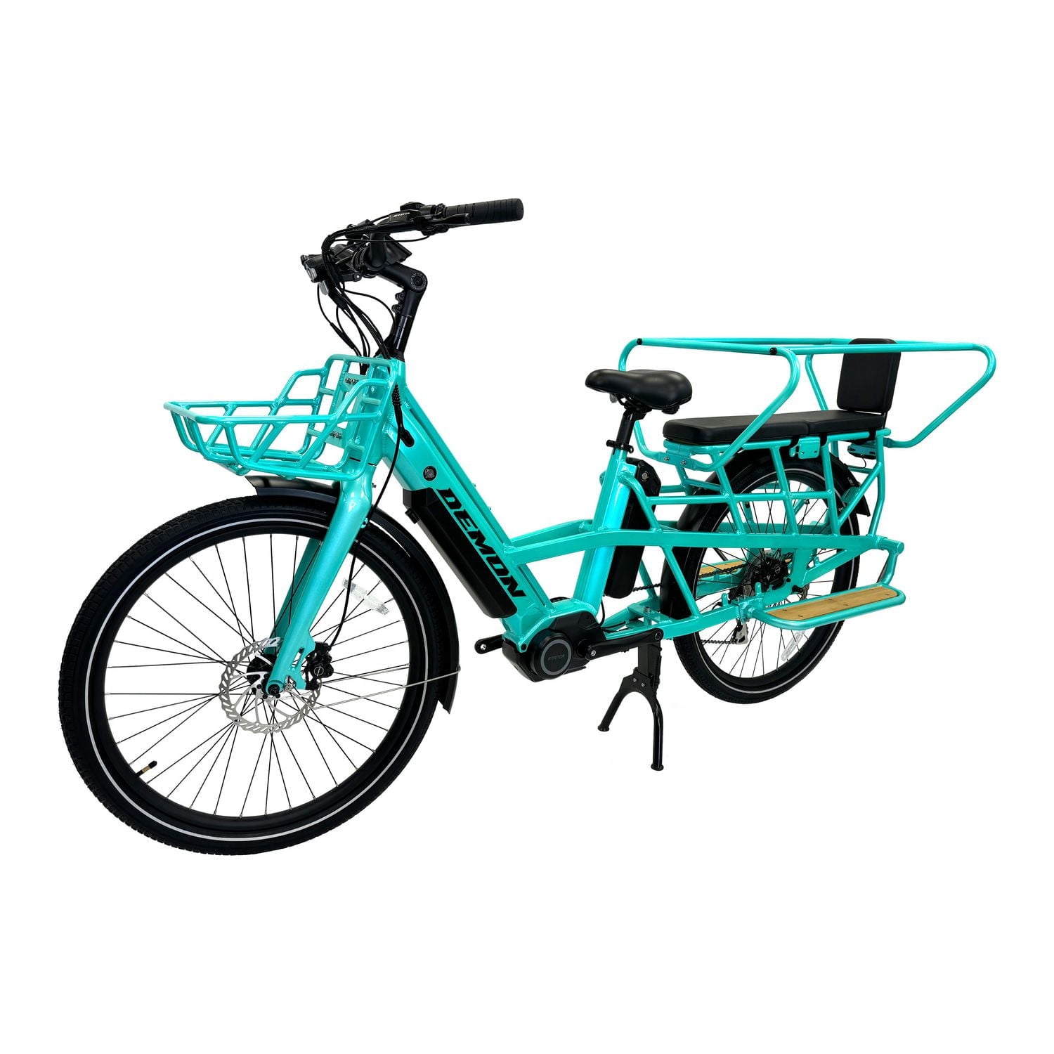 Demon Electric EcoCarrier Longtail Cargo E-Bike - 48V 500W Mid-Drive Motor, 26" Tires, 100KM Range, 3.5" Full-Colour LCD Display with E-Bike Torque Sensor, 24Ah Removable Li-ion Battery