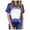 Dark Blue, variant on Giftesty Blouses for Women Dressy Casual Women's Casual Loose and Comfortable Gradient Round Neck Short-sleeved T-shirt