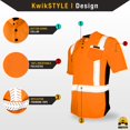 thumbnail image 2 of ESTIMATOR Short Sleeve Safety Shirt (Orange, Extra Large), 2 of 7