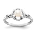 thumbnail image 1 of 925 Sterling Silver Rhodium-Plated Freshwater Cultured Pearl and Diamond Ring, 1 of 2