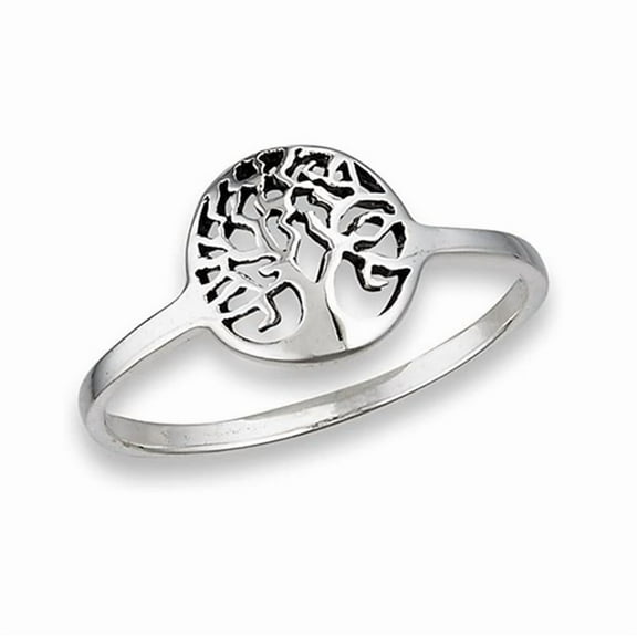 Tree of Life Ring, 925 Sterling Silver Oxidized Filigree Designer Women Vintage Inspired Band Ring