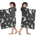 thumbnail image 4 of Ghost and Spider Web Halloween Pattern Hooded Bath Towel，50"x30" for Ages 3 To 12 Kids, Quick Dry Lightweight Soft Microfiber Hood Beach Towel Cover Up for Kids, 4 of 7