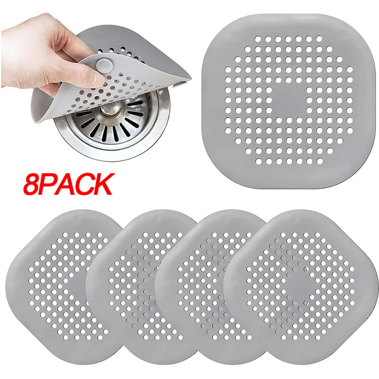 6PC Hair Shower Drain Covers, Flat Silicone Dog Drain Cover, Bathtub  Kitchen Hair Catcher with Suction Cup, Easy to Install