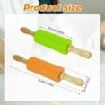 thumbnail image 2 of 4 Pack Mini Rolling Pin for Kids,9 Inch Wooden Handle Rolling Pin Non-Stick Silicone Rolling Pins for Children Cake Baking, 2 of 7