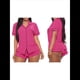 thumbnail image 2 of Conjuntos de Pijama para Mujer, Conjuntos Casuales, Pijamas con Botones, Pantalones Cortos y Mangas , Conjuntos de Pijama para Mujer Rosa Roja XXL, 2 of 7