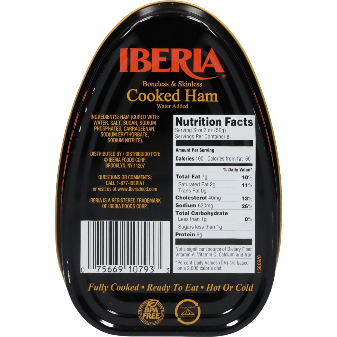 Iberia Boneless & Skinless Cooked Ham, 16 oz