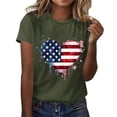 thumbnail image 2 of lcziwo Womens Memorial Shirts Summer Round Neck Short Sleeve Shirts Independence Day Graphic Patriotic Family T Shirt Green XL, 2 of 5