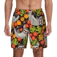 thumbnail image 2 of Picia Sloth on the Branch pattern Mens Swim Trunks with Compression Liner Stretch Beach Shorts Quick Dry with Zipper Pockets No-Chafing Board Shorts-Medium, 2 of 9