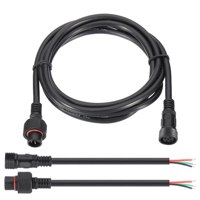 Uxcell 6.56Ft 20AWG IP67 5 Pin Extension Cable Wire with 7.87" Male Female Connector kit