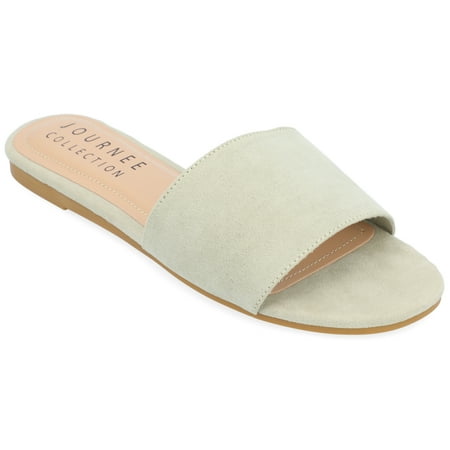 

Journee Collection Womens Kolinna Tru Comfort Foam Slip On Slide Flat Sandals