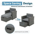 thumbnail image 4 of JOIVI 7 Piece Patio Furniture Set, PE Wicker Outdoor Conversation Set with Coffee Table, Patio Sectional Sofa Couch with Ottoman and Pillows, Gray, 4 of 8