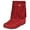 Red, variant on Women'S Cowboy Boots Vintage Tassel Square Toe Mid Heels Western Cowgirls Boots Ethnic Retro Fringe Rivet Slip On Wide Mid Calf Knight Riding Boots Dress Ankle Booties For Women Ladies