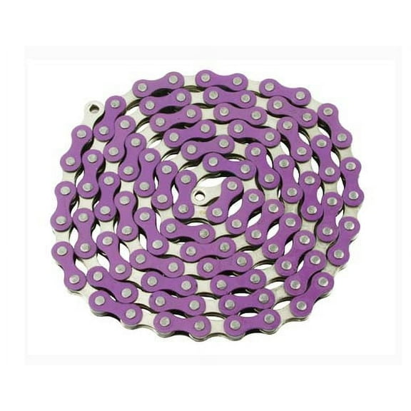 YBN Chain 1/2x1/8x112 Purple/Chrome. for bicycle Chain, bike chain, lowrider bikes, beach cruiser, chopper, limos, stretch, bmx