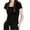 Black, variant on WRKEKC Trendy Tops for Women, Womens Dressy Casual T-Shirts, Summer Tops for Women, Women's Solid Color Round Neck Short Sleeve Low Cut Casual Blouse T-Shirt