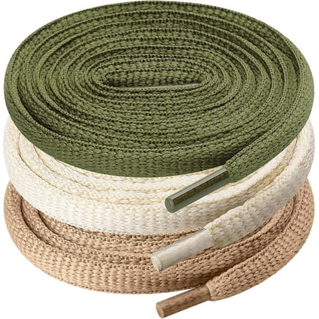 UpUGo 3 Pair Oval Shoe Laces  Half Round 1/4  Shoelaces for Athletic Running Sneakers Shoes Boot Strings