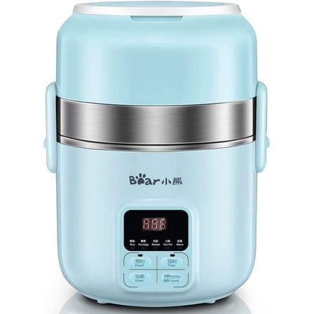 Bear DFH-B20J1 Smart Self Heated Lunch Box, Mini Hot Pot, Leakproof Plug-in Lunch Box with Keep Warm Function, Blue, 2L