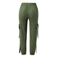 thumbnail image 5 of AWZXDE Women's Jogger Cargo Pants with Chain Detail Elastic Waist Large Pockets Slim Fit Ankle Pants Casual Army Green,S, 5 of 6