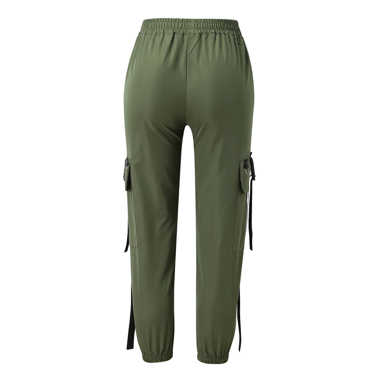 nsendm Female Pants Adult Womens Pants Sport Trousers Cargo Streetwear Loose Pants Fashion Waist Women Work Hight Pants Jumpsuit for Women Army Green