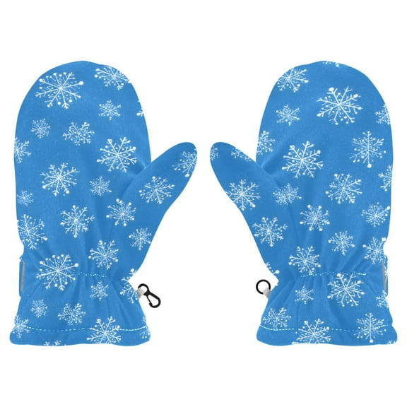 Snowflake Pattern Cold Weather Mittens Cozy Gloves with Adjustable Fit Perfect for Outdoor Fun