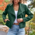 thumbnail image 3 of Oplxuo Womens Faux Leather Jackets Suede Fall Fashion 2025 Outfits Winter Clothes Open Front Cropped Coat Outwear, 3 of 5