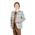 thumbnail image 2 of B-103 Tan 3pc Compose Suit with Vest By Alberto Nardoni Brand Designer, 2 of 3