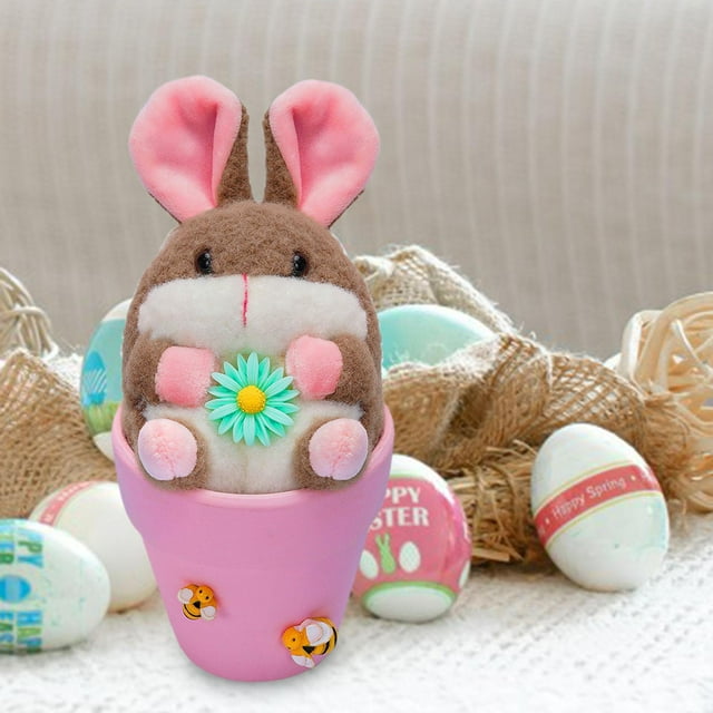Decoraciones para el Día de Pascua Hugo Conejo de Peluche Adornos Rosa