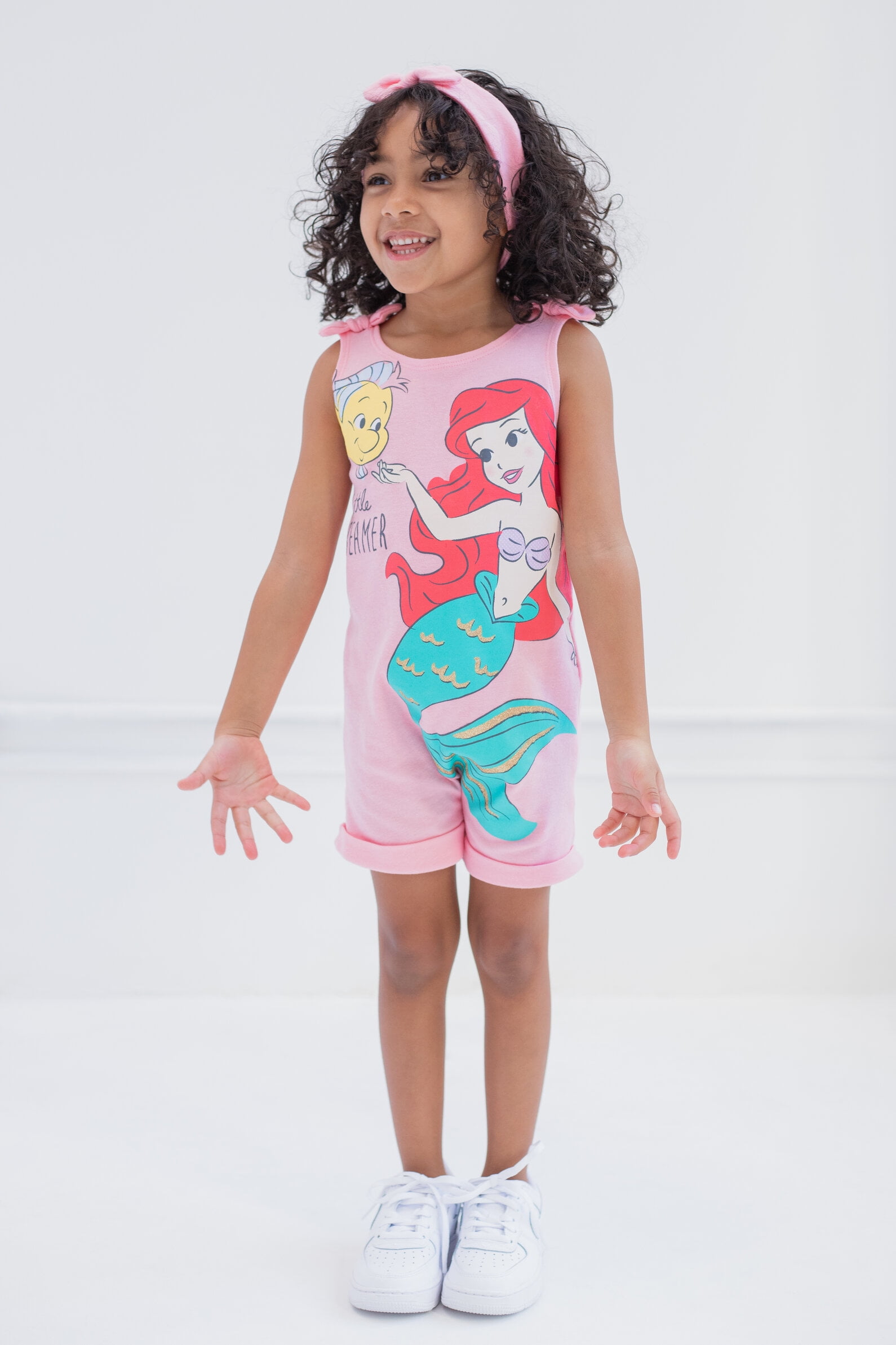 Disney Princess Ariel Infant Baby Girls Romper and Headband Newborn to Toddler