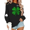 thumbnail image 6 of BRGZLK St.Patrick's Day Sweatshirts for Women Round Neck Print Sweatshirt Long Sleeve Funny Irish Shamrock Graphic Pullover Top Holiday Clothes Black B S, 6 of 6