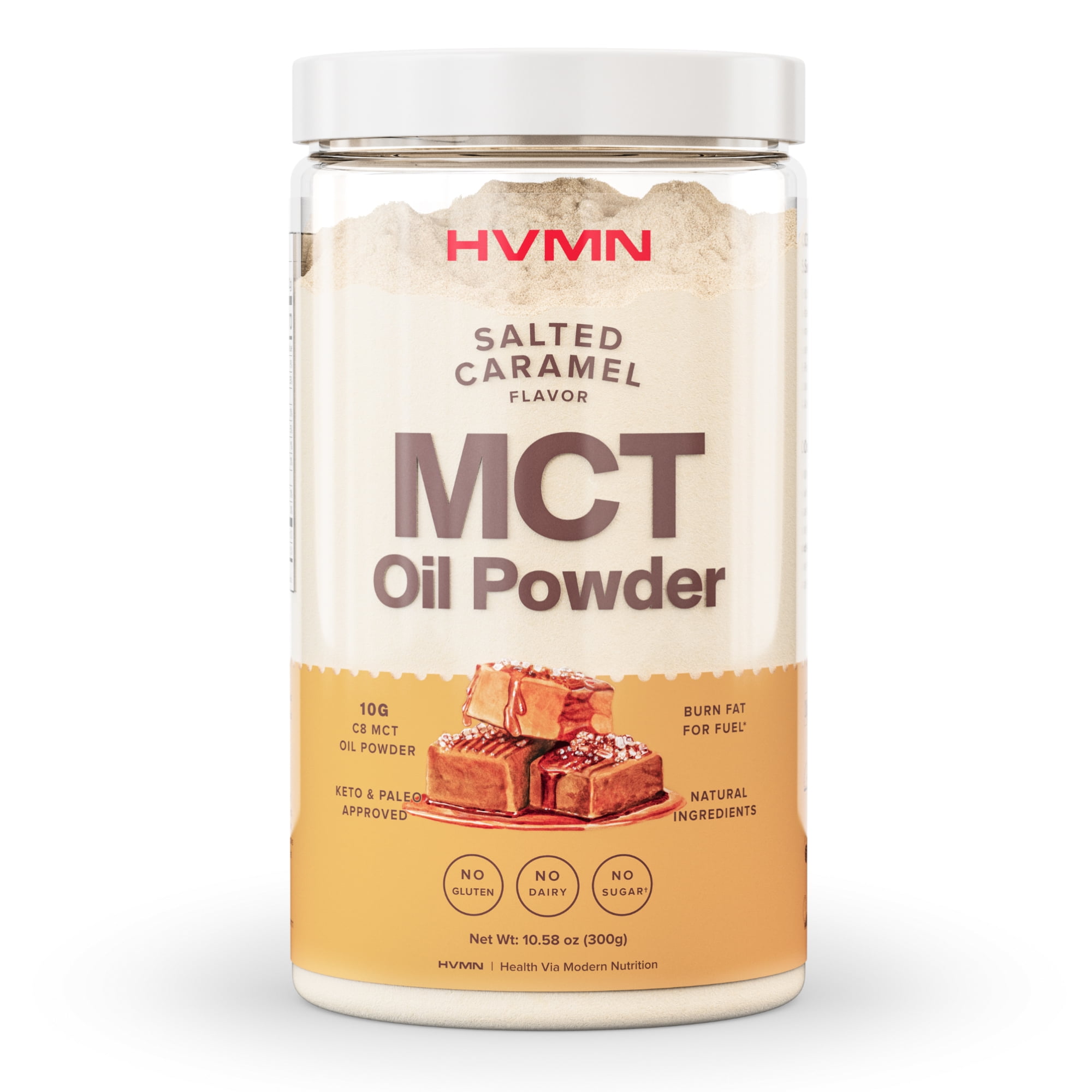 H.V.M.N. MCT Oil Powder, Salted Caramel, 25 Servings Pure C8 MCT Oil