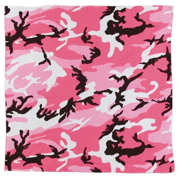 Rothco Colored Camo Bandana 22 x 22 Inches - Pink Camo
