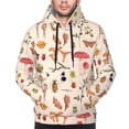 thumbnail image 4 of KLL Retro Autum Mushrooms Print Mens Hoodie Long Sleeve Casual Pullover Hooded Sweatshirt Fashion Drawstring Hoodies with Pocket-XX-Large, 4 of 6
