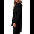 thumbnail image 2 of Conjuntos de Dos Piezas para Mujer, Camisetas de Larga A Juego, Pantalones Anchos y Chándales, Ropa de Otoño. Negro XXL, 2 of 9
