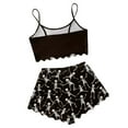 thumbnail image 5 of CONFREE Halloween Women Pajamas Sets Sleeveless Skeleton Sleepwear Tops Shorts Hallowmas Pjs for Women Cozy Nightwear, 5 of 5