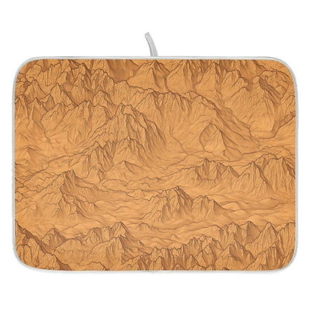 

Textured Mountains Dish Drying Mat for Kitchen Quick Drying Absorbent Soft Durable 18 x 24