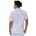 thumbnail image 2 of Men's Guayabera 100% Linen Embroidered Panel Fancy Cuban Chacabana Shirt  | BOHIO MLG1272, 2 of 5
