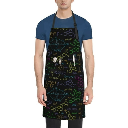 

Naloa Chemistry Formulas Apron Kitchen Aprons with Pockets for Women Men Chef