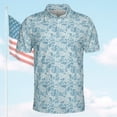 thumbnail image 3 of Saltwater Camo Polo Shirt for Men Short Sleeve Outdoors Fishing Hunting, 3 of 6