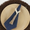 thumbnail image 5 of MKLZ 6 pcs Napkin Rings, Wood Tassel Bead Napkin Holder for Table Decor, Wedding Dinner, 5 of 5