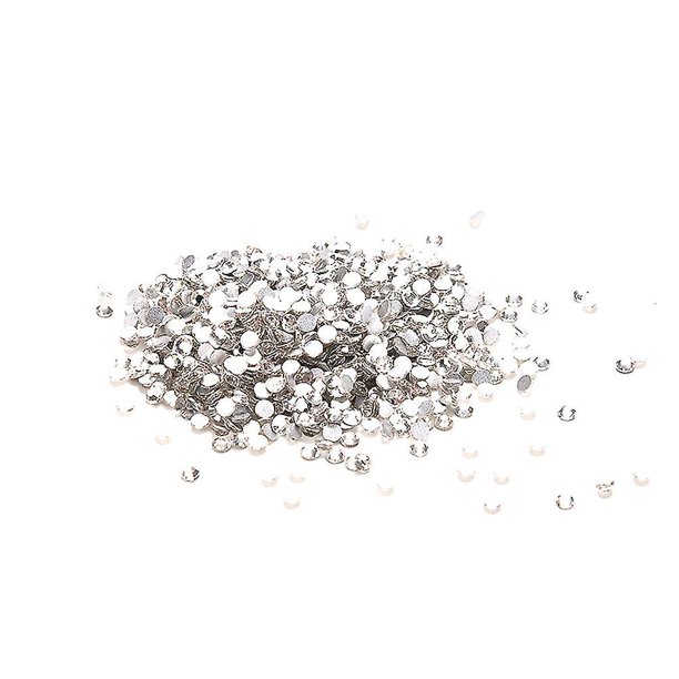 1440 Uds rueda de diamantes de imitación para uñas Hbg 1,6mm/2mm cristal transparente parte posterior plana Diy arte de uñas con diamantes de imitación